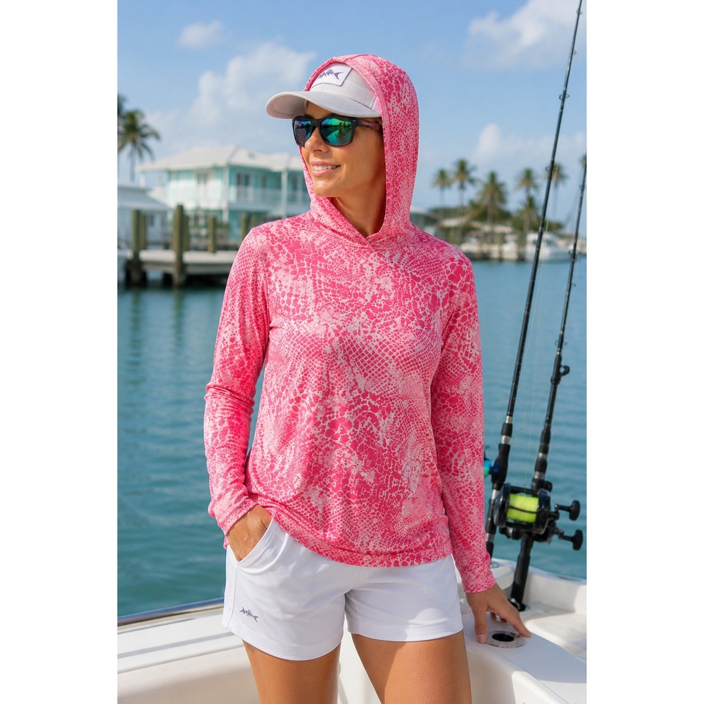 Silver Bait Hooded Fishing Shirt M Coastal Angler Pink Performance Beachcore